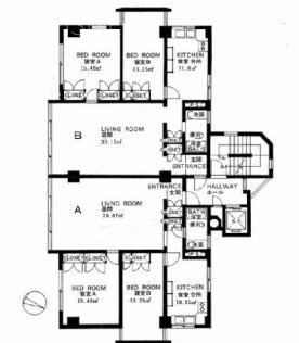 赤坂カムフィーホームズB 間取り図