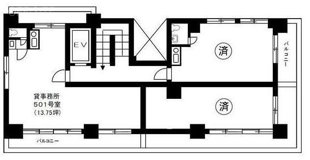 キューアス秋葉原ビル501 間取り図