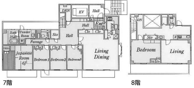 DeLCCS神田大手町(デルックス神田大手町)7F～8F 間取り図