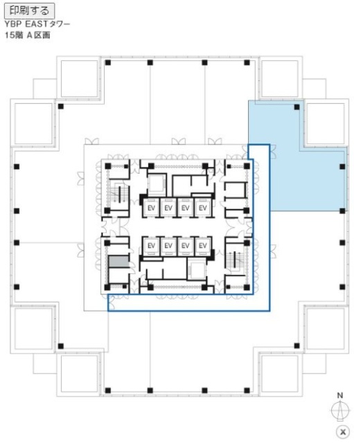 横浜ビジネスパーク(YBP)イーストタワービルA 間取り図