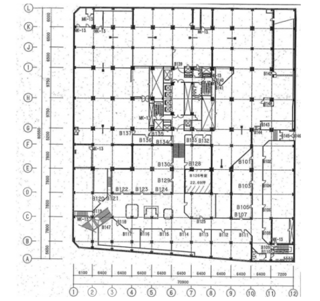 産業貿易センタービルB1F 間取り図