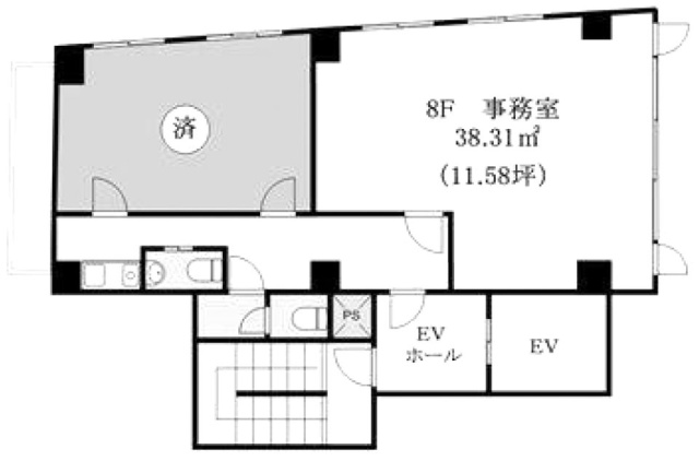 本八幡駅前ビル8F 間取り図