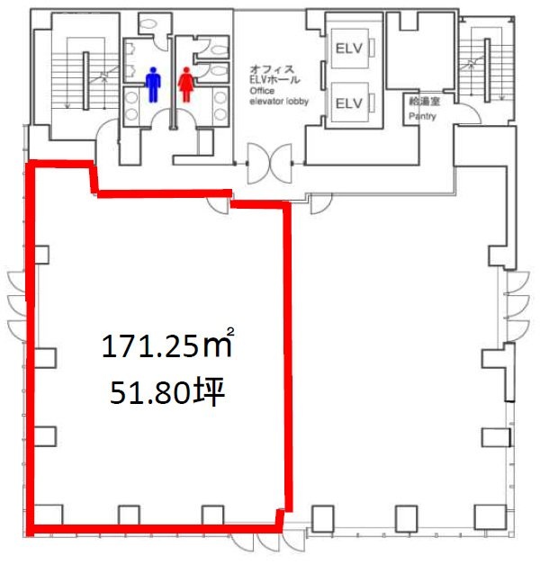 日総第22ビル3F 間取り図