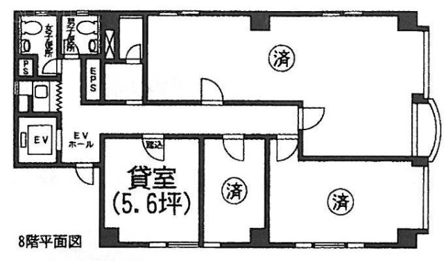 イワカタビル801 間取り図