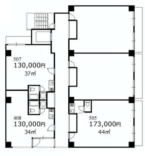 ベルザ六本木ビル408 間取り図