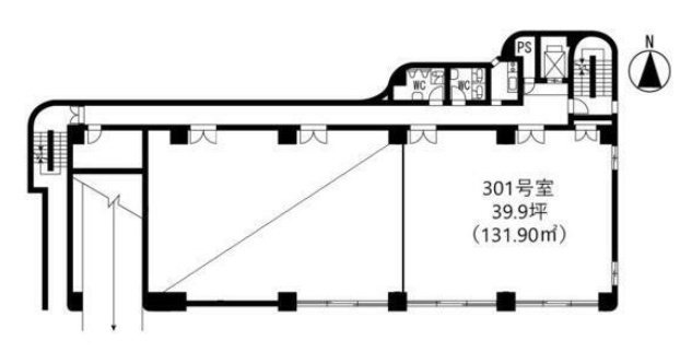 二軒茶屋エスコムビル301 間取り図