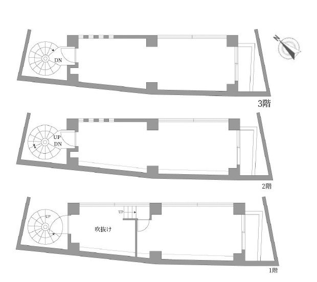 WARNERビル1F～3F 間取り図