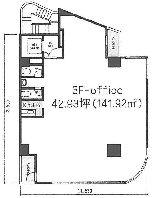 青山坂入ビル3F 間取り図