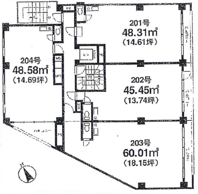 明穂マンションビル204 間取り図