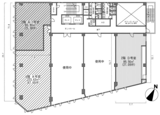 馬車道ウエストビル2F 間取り図