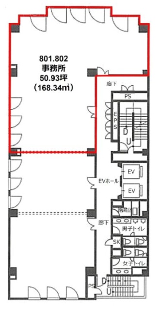八王子SIAビル801・802 間取り図