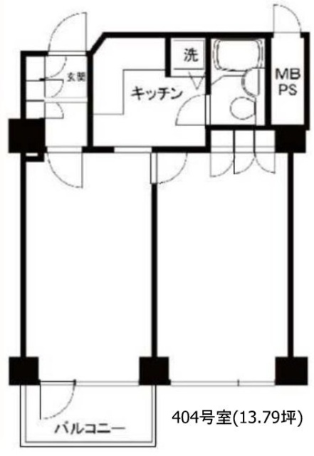 エルプリメント新宿404 間取り図