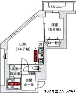 SK北参道ハイム102 間取り図