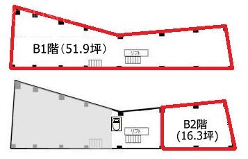 ビラフジミB2F～B1F 間取り図