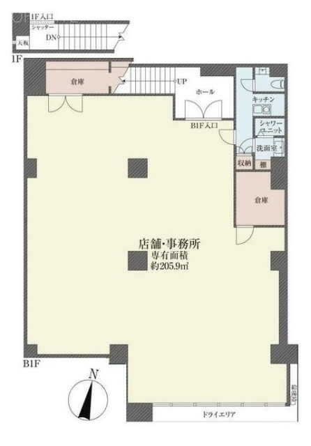 東急ドエルアルス根津B1F 間取り図