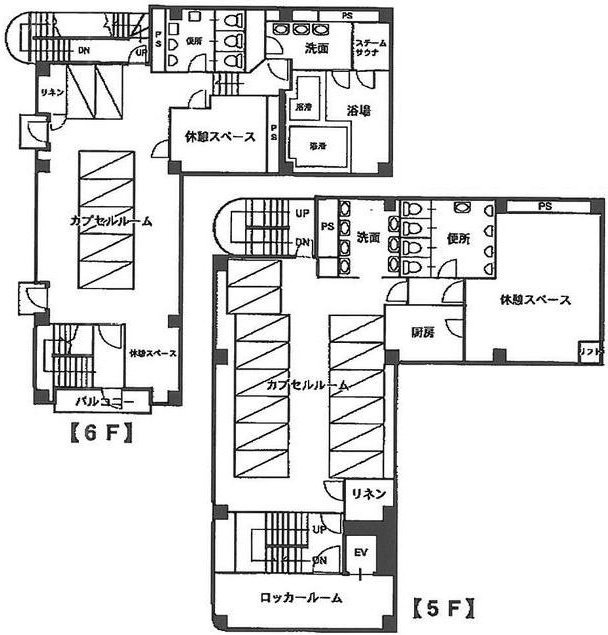 三経14ビル5F～6F 間取り図