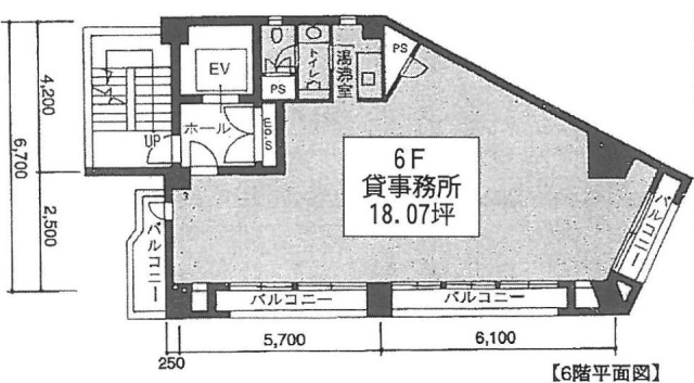 山京中央ビル6F 間取り図