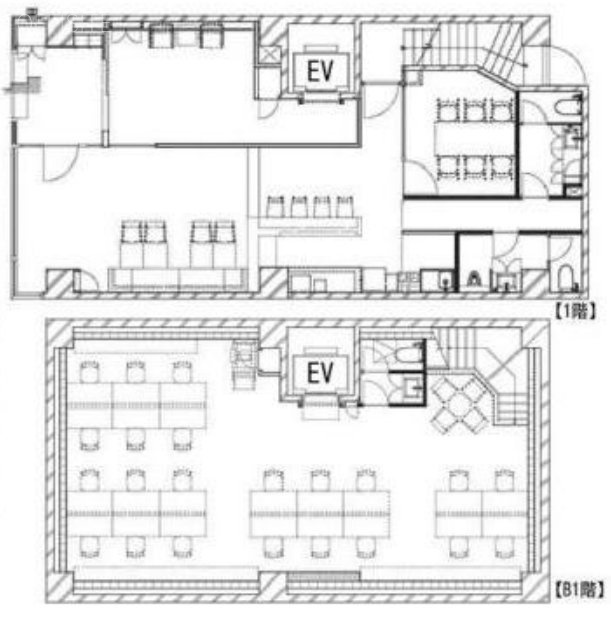 BizSQUARE 神田B1F～1F 間取り図