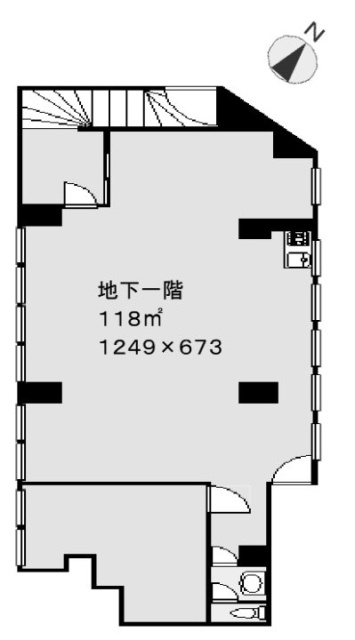 レクレール香風ビルB1F 間取り図