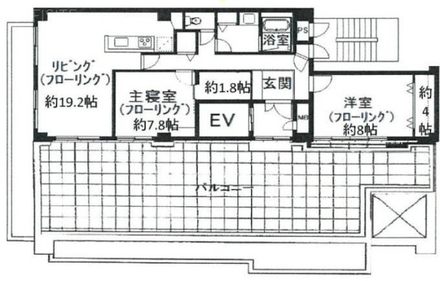 クインズコート新宿801 間取り図