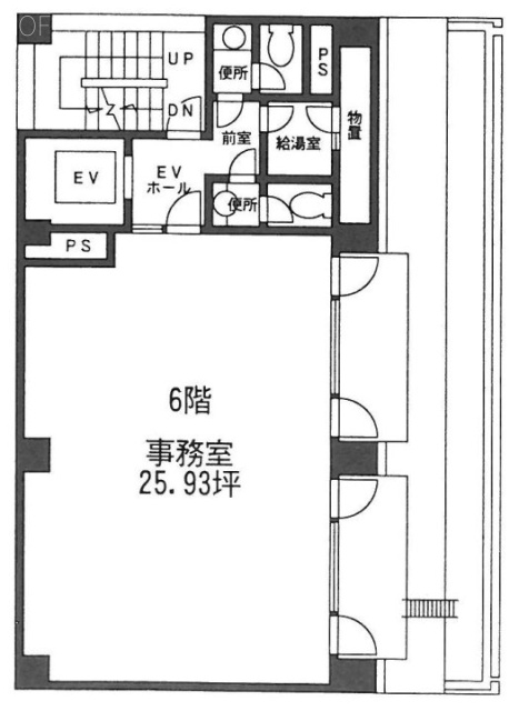 アルファ新富ビル6F 間取り図