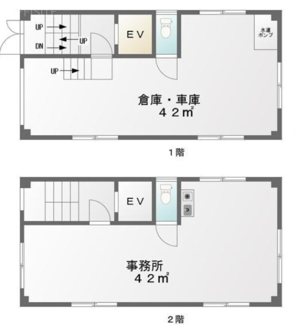 シンコウビル1F~2F 間取り図