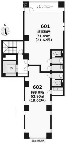 太平町ビル601・602 間取り図