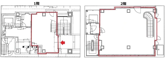オーク銀座ビル1F～2F 間取り図