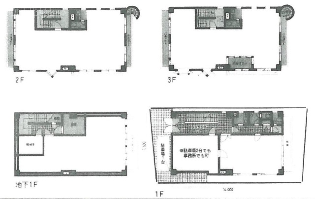 MK恵比寿ビルB1F～3F 間取り図