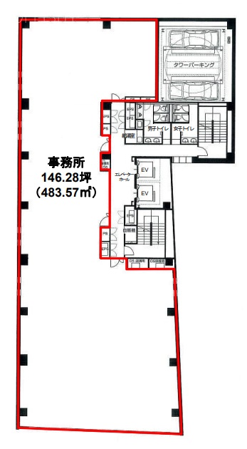 船橋スカイビル9F 間取り図