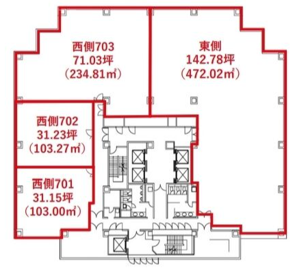 FOREFRONT TOWERⅡ西703 間取り図