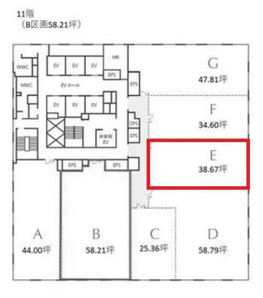 Dタワー西新宿E 間取り図