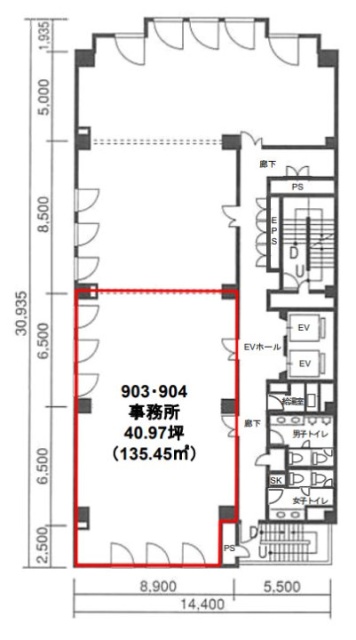 八王子SIAビル903・904 間取り図