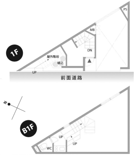SUGAWARA’S HOUSEビルB1F～1F 間取り図
