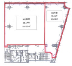 長者町デュオビル502 間取り図