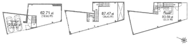 千駄ヶ谷二丁目一棟ビル1F～3F 間取り図