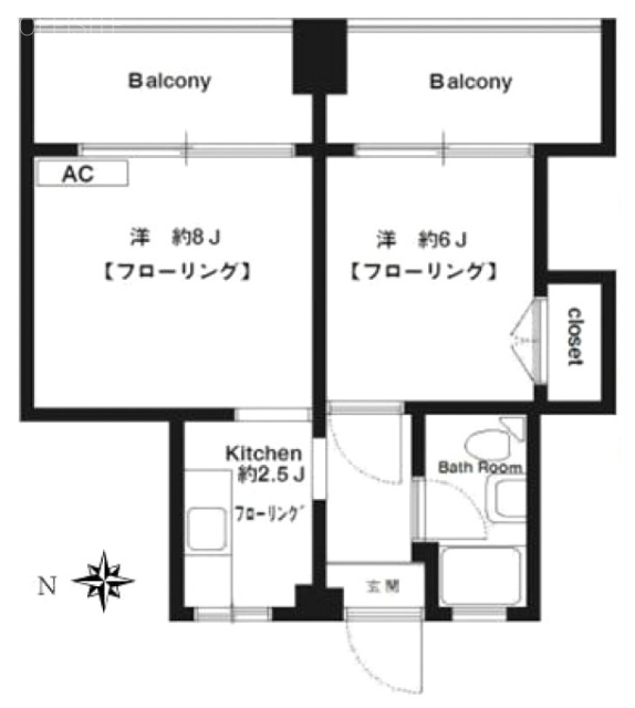 ニューカーサ麻布602 間取り図
