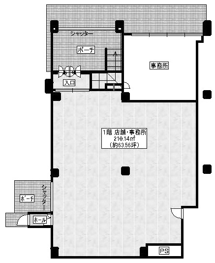 粂川第二ビル1F 間取り図