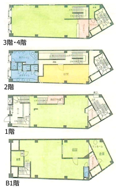 山下町ビルB1F～4F 間取り図