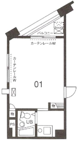 ウィンド新富ビル701 間取り図