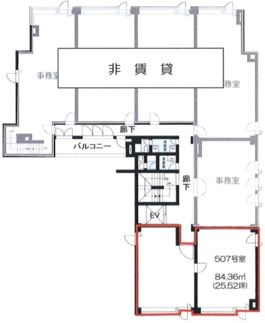 愛宕山弁護士ビル507 間取り図