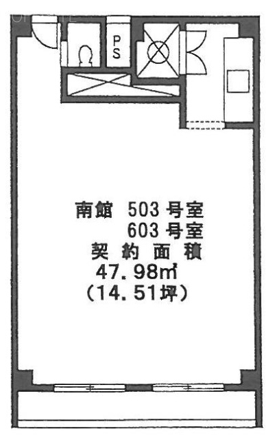 岡三桜丘南館ビル603 間取り図