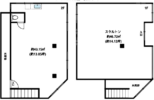 竹家ビル1F～2F 間取り図