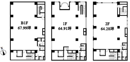宝ビルB1F~2F 間取り図